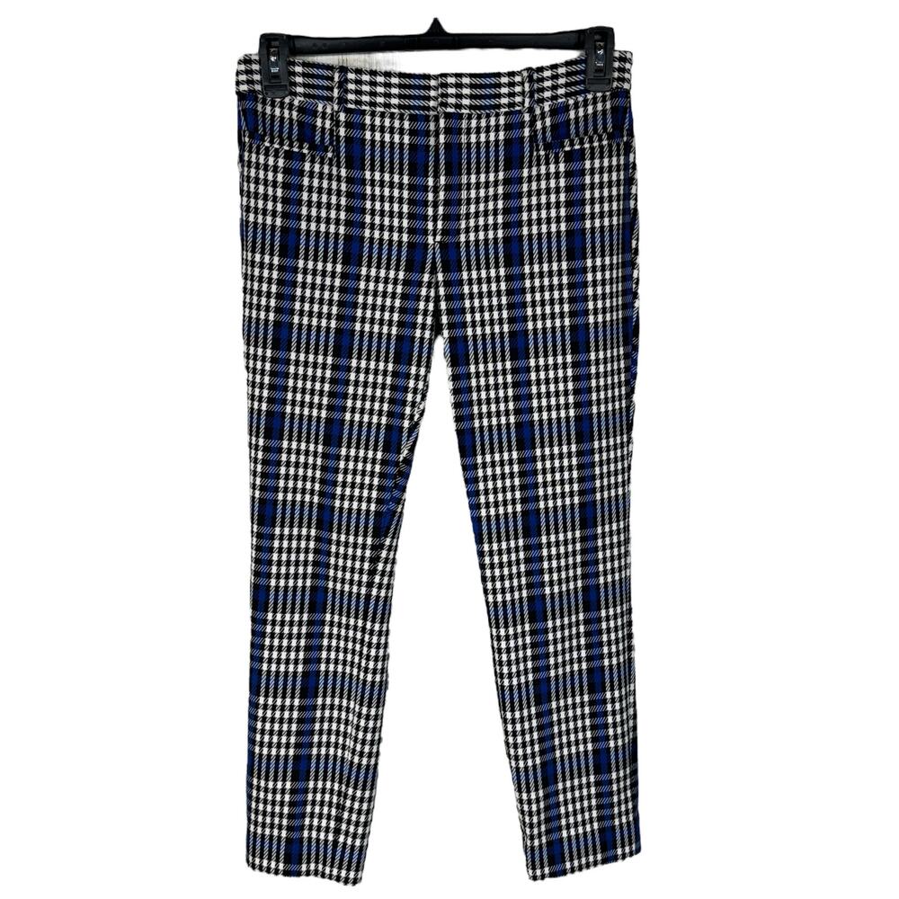 Banana Republic SZ 6 Sloan Pants Plaid Pockets Zip-Fly Mid-Rise Tapered Career